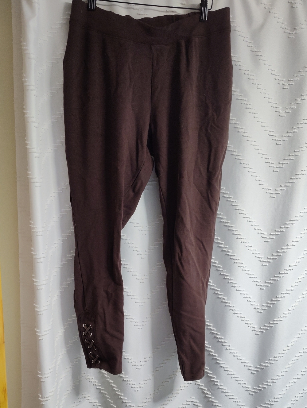 Catherines Chocolate Brown Lace-Up Ankle Leggings